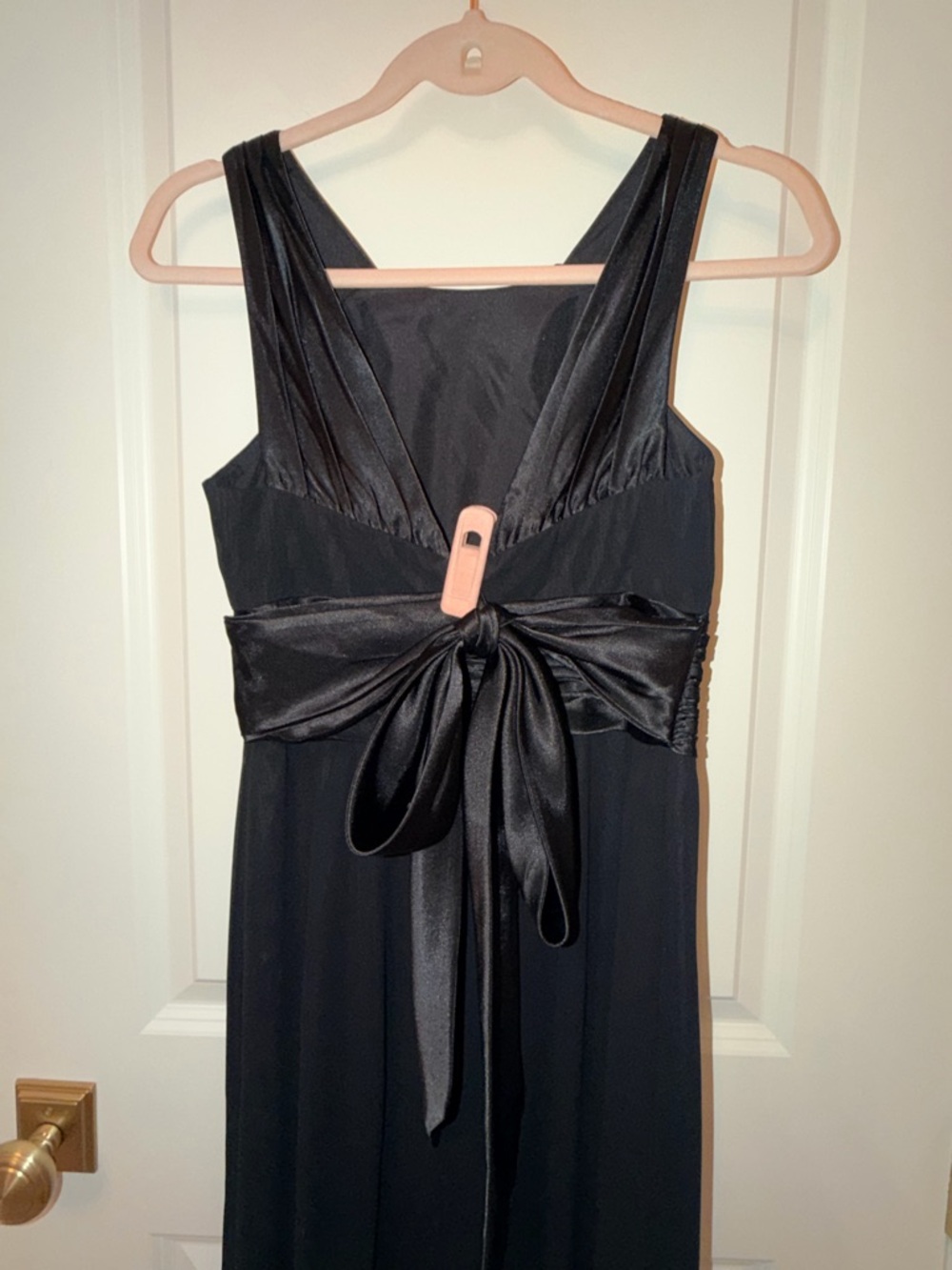 ✨Bridesmaid Dress✨ David's Bridal Black Satin-Waist Formal Dress